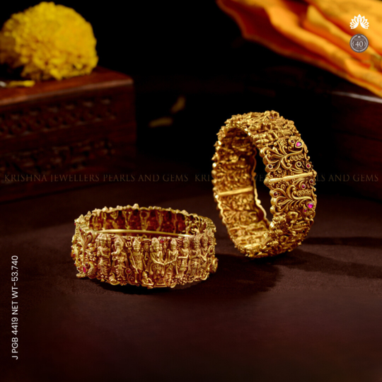 22k Temple Architecture Bangles