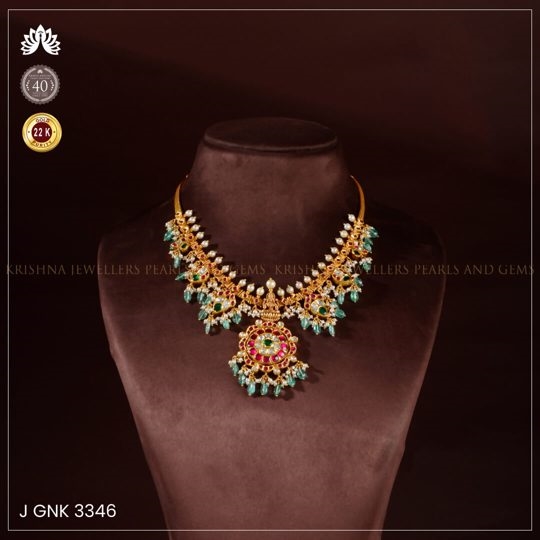 Beautiful Layered 22K Gold Laxmi Necklace