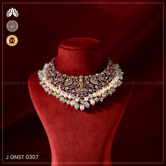 Victorian Polki Lakshmi Devi Choker Divine Elegance and Royal Charm